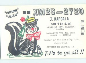 Pre-1980 RADIO CARD - CB HAM OR QSL Medicine Hat Alberta AB AH2035