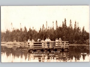 c1935 Floating At Kitch Iti Ki Pi Springs MANISTIQUE Michigan MI RPPC Real Photo