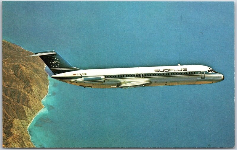 Airplane SUDFLUG Western German Charter Airline McDonnell Douglas DC Postcard