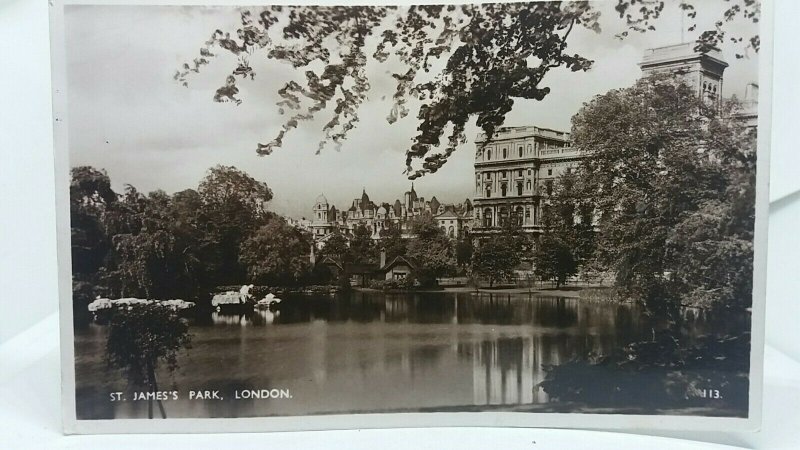 Vintage Rp Postcard St James Park London Posted 1930s Real Photo