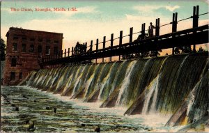 View of the Dam, Sturgis MI Vintage Postcard M53