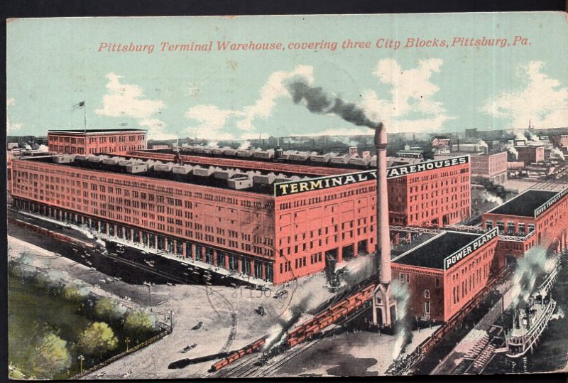 Pennsylvania PITTSBURGH Terminal Warehouse Three City Blocks - pm1910 - DB