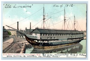 1907 US Frigate Constitution Charlestown Massachusetts MA Antique Postcard 