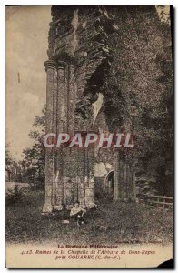 Old Postcard Ruins of the Chapel of the & # 39abbaye Coupons Rest near Gouarec