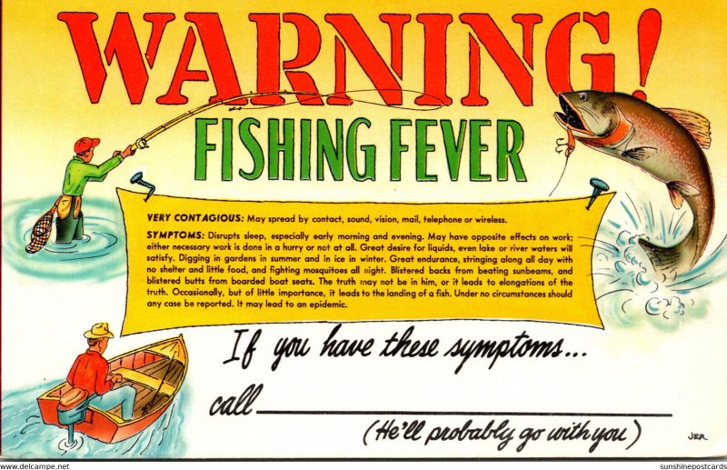 Fishing Humour Warning Fishing Fever