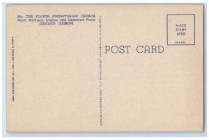 c1940 Fourth Presbyterian Church Michigan Ave Delaware Chicago Illinois Postcard 