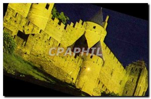 Modern Postcard the illuminated town Carcassonne West Coast