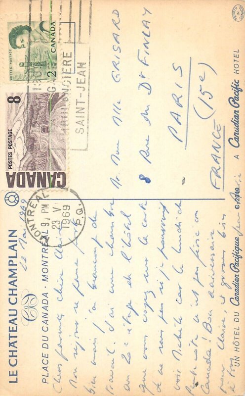 Postcard Canada Montreal chateau Champlain