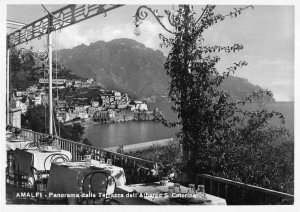 RPPC AMALFI ITALY PANORAMA FROM HOTEL CATERINA REAL PHOTO POSTCARD