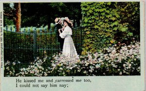 Lovers - He kissed and caressed me too, I could not say him nay - 1908