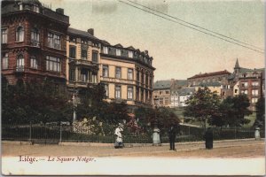 Belgium Liege Le Square Notger Vintage Postcard C097