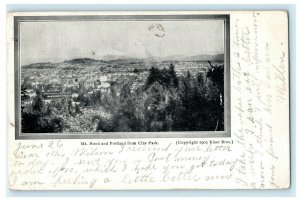 1905 Mt. Hood & Portland From City Park c1903 Posted Antique Postcard