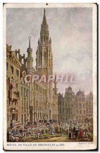 Postcard Old City Hall Brussels in 1833