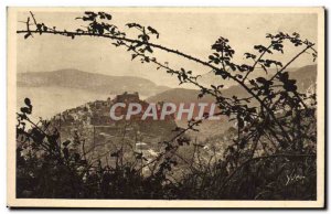 Old Postcard Eze Village Seen Through the mulberry