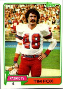 1981 Topps Football Card Tim Fox New England Patriots sk10375