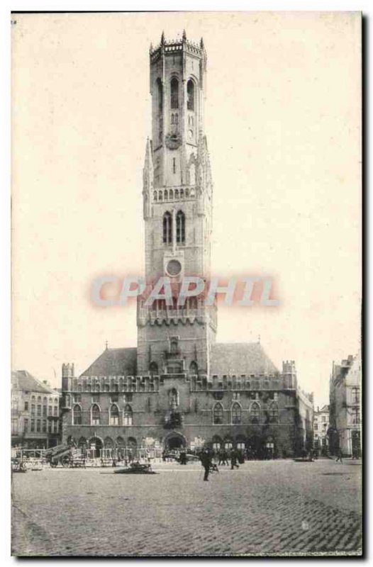 Belgium Bruges Old Postcard Belfrido of Brugo