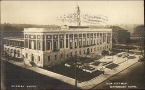 Waterbury CT New City Hall c1915 Real Photo Postcard