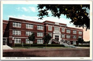 High School Amarillo Texas TX Campus Building Postcard