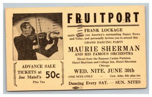 Vintage 1937 Advertising Postcard Frank Lockage Band at Joe Matel's Chicago IL