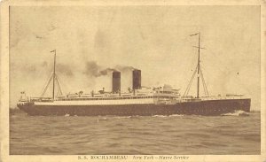 SS Rochambeau French Line Ship Writing on back 