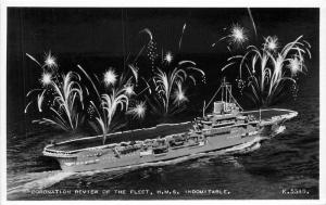 British Navy Military Fireworks 1953 Valentine RPPC real photo postcard 9735