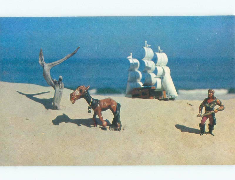 Pre1980 Legend of Nags Head With Figurines on Postcard Nags Head NC
