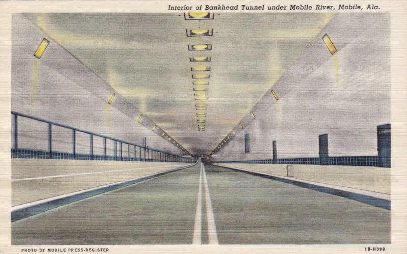 Alabama Mobile Interior Of Bankhead Tunnel Under Mobile River Curteich sk5880