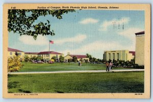 Phoenix Arizona Postcard Portion Campus North High School c1948 Vintage Antique