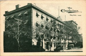 Postcard NS Halifax The Carleton Hotel Old Cars ~1920 M64