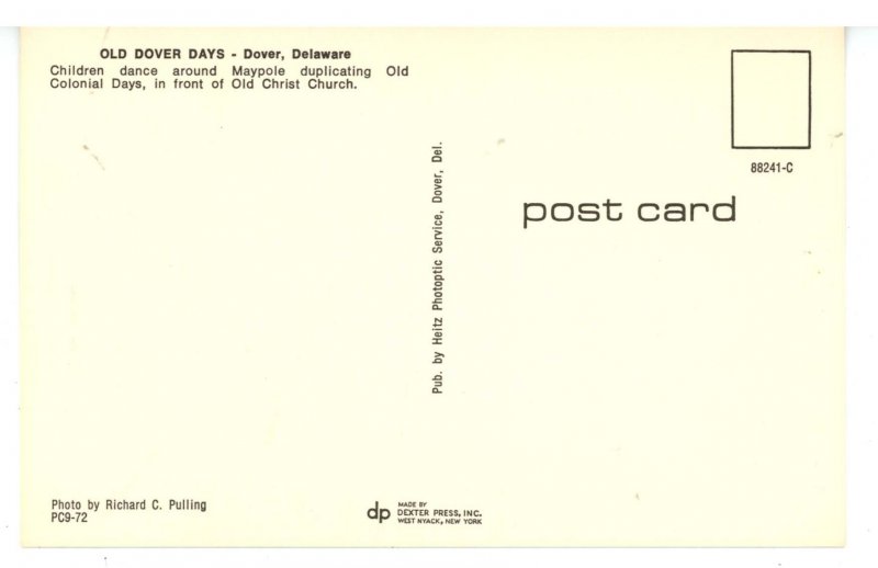 DE - Dover. Old Dover Days, Maypole Dance at Old Christ Church