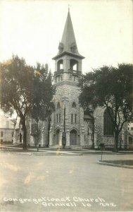 Cook Congregational Church Grinnel Iowa 1941 RPO RPPC Photo Postcard 10327