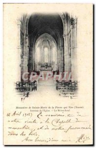 Postcard Old Monastery of St. Mary of Pierre Qui Vire Yonne inside the church...