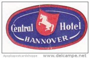 GERMANY HANNOVER CENTRAL HOTEL VINTAGE LUGGAGE LABEL