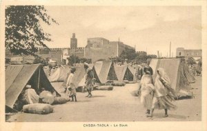 Africa North Morocco Casablanca 1920s The Souk Market Postcard 22-7207