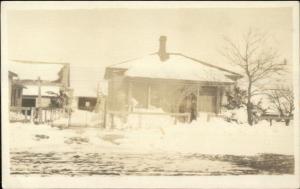 Home in Winter - Burwell NE Written on Back c1910 Real Photo Postcard