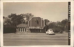 Palestine TX Old Mill Inn 1940s Cars Real Photo Postcard