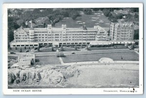 Swampscott Massachusetts Postcard New Ocean House Birds Eye View Building 1937