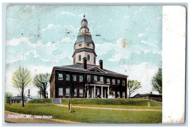 1909 Exterior View State House Building Annapolis Maryland MD Antique Postcard