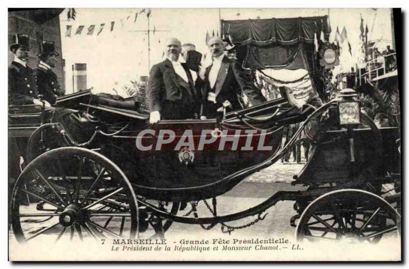 Old Postcard Marseille Great party presidential The President of the Republic...