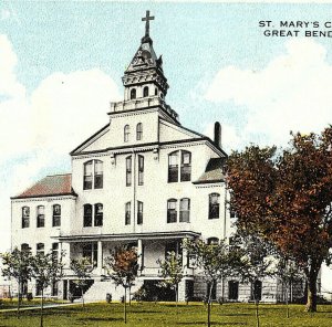 St. Mary's Convent Great Bend Kansas Vintage Postcard Standard View Card