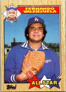1987 Topps Baseball Card NL All Star Fernando Valenzuela Dodgers sk3265