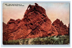 C.1910 Bear And Seal Rock In Garden Of The Gods, Colorado. Postcard F103E