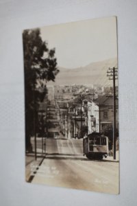 Cable Cars on Fillmore St. Hill San Francisco California Real Photo Postcard