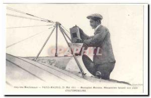 COPYRIGHT Issy les Moulineaux Old Postcard monoplane Morane Mechanic faisaint...