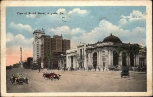 Augusta Georgia GA Broad Street Scene c1920 Vintage Postcard