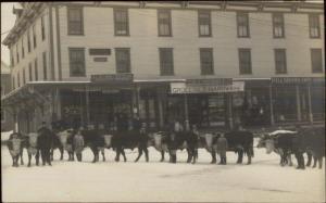 Hillsboro NH Street Grocery Stores Livestock CRISP Real Photo Postcard dcn