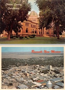 2~4X6 Postcards Roswell, NM New Mexico  CHAVES COUNTY COURT HOUSE & Aerial View