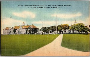 U.S. Naval Training Station Parade Ground Newport RI Vintage Postcard R25