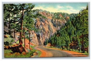 Vintage 1940's Postcard Thompson Highway Rocky Mountain National Park Colorado