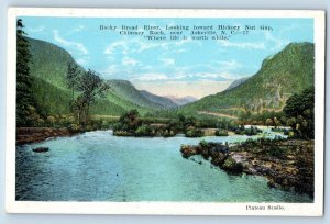 Asheville North Carolina NC Postcard Rock Broad River Looking Hickory Nut Gap